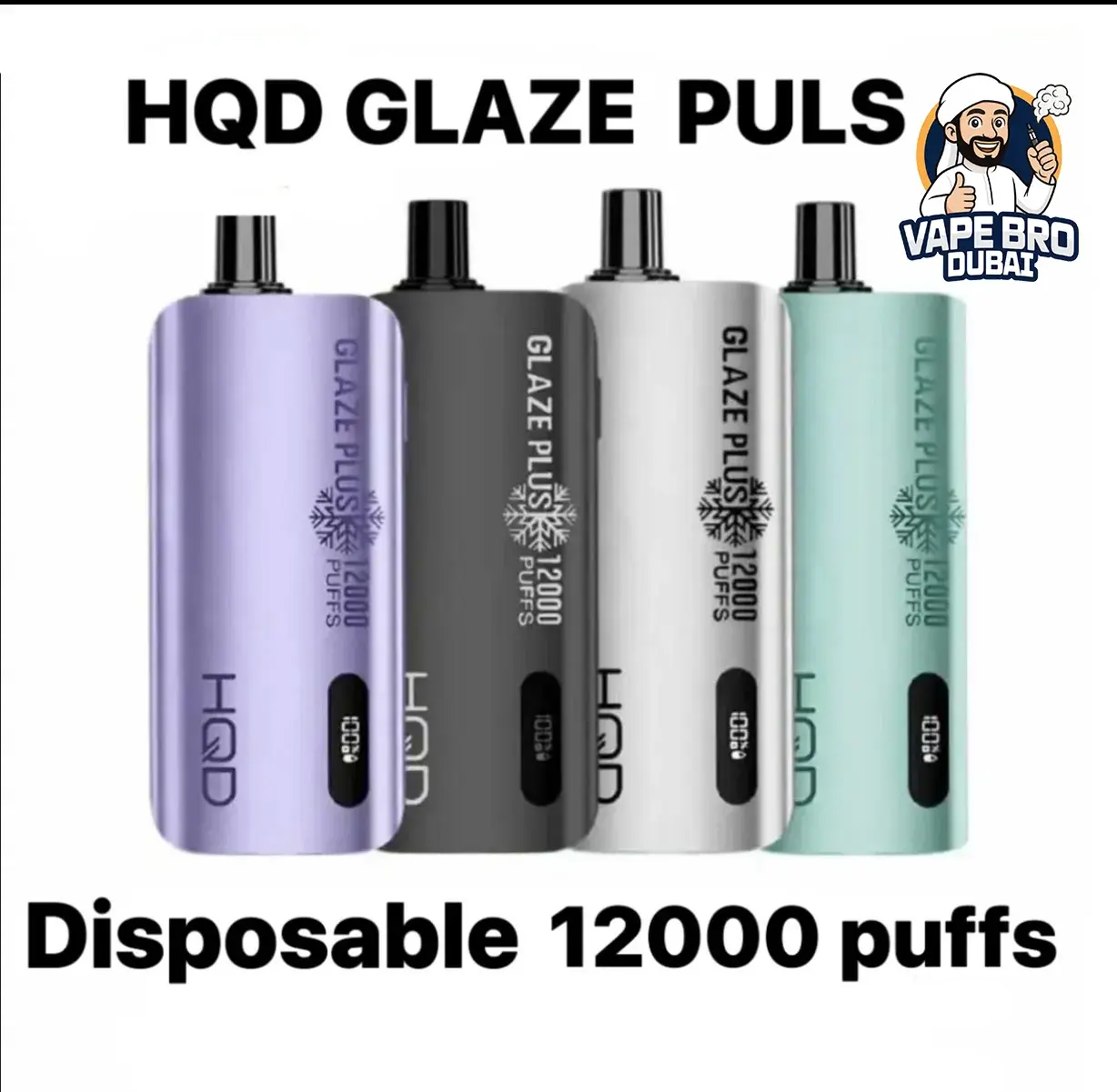 HQD Glaze Plus 12000 Puffs Vape Device with LED Display and 20ml E-Liquid (1) HQD Glaze Plus 12000 Puffs Vape Device with LED Display and 20ml E-Liquid