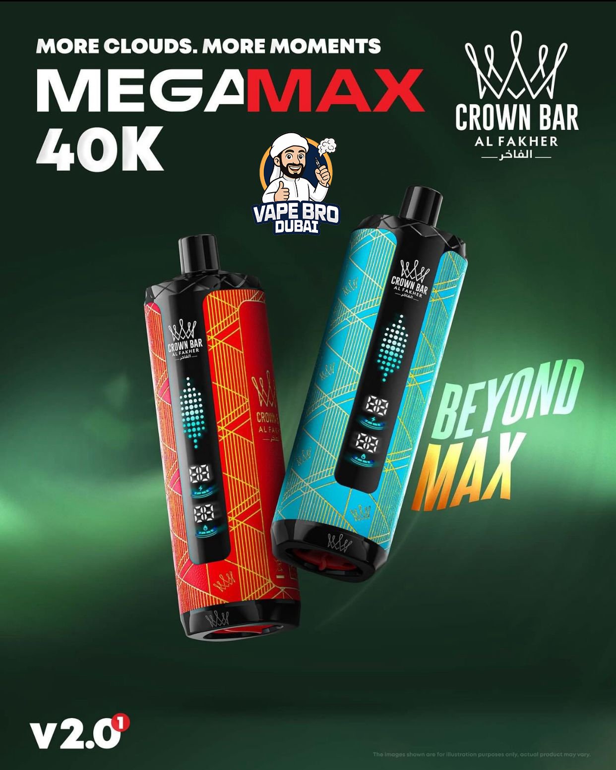 Top 10 Disposable Vapes 2026: Best for Flavor & Performance 7 Al Fakher Crown Bar Megamax 40K Puffs Disposable Vape - Portable, Customizable Nicotine, Fast Delivery in Dubai