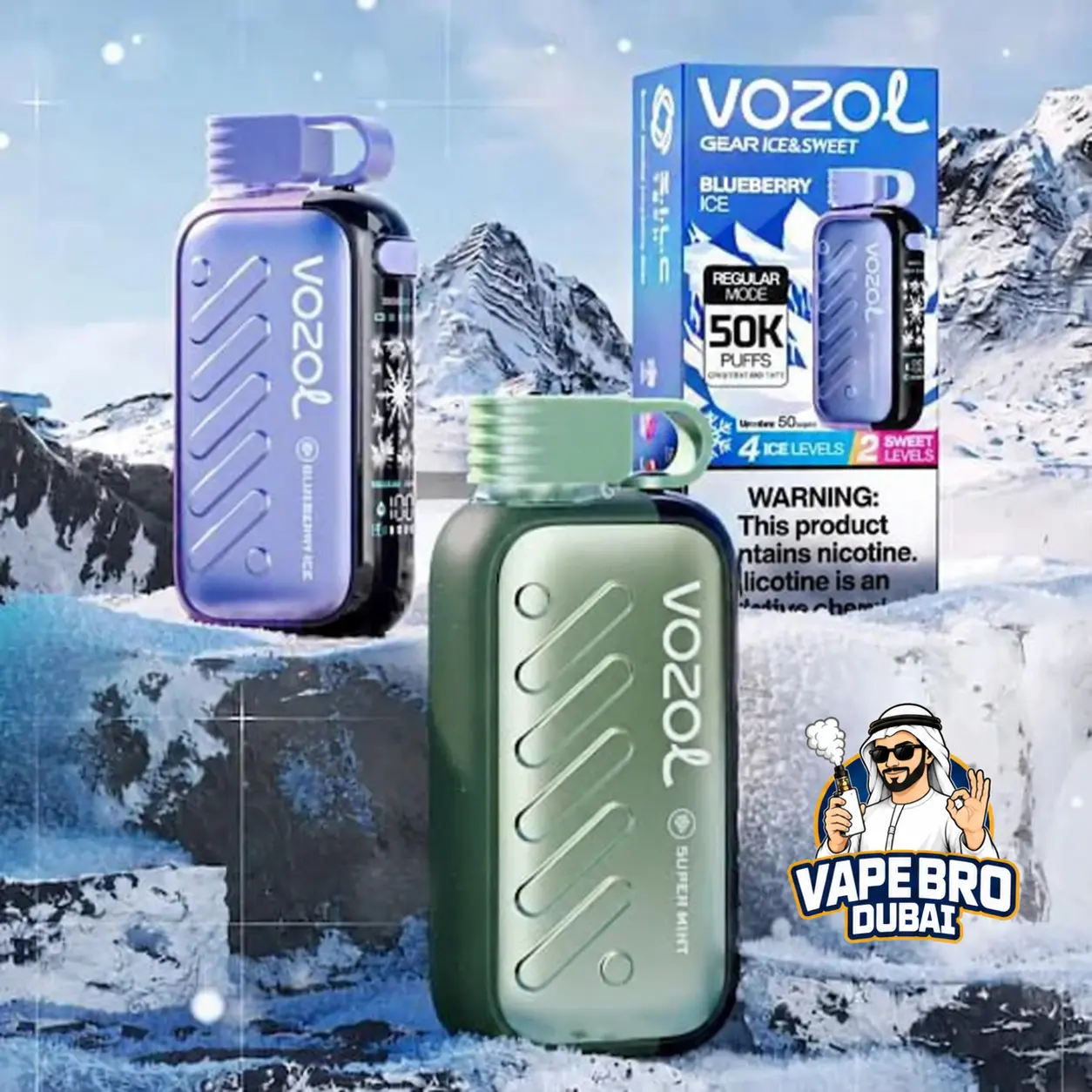 VOZOL Gear Ice Sweet 50000 Puffs Disposable Vape in Dubai vozol gear ice & sweet 50000 puffs