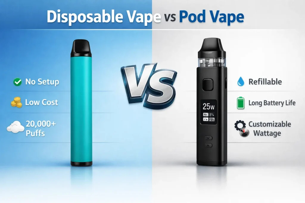 2026 Disposable Vape vs Pod Vape Comparison 2 Disposable Vape vs Pod Vape Comparison