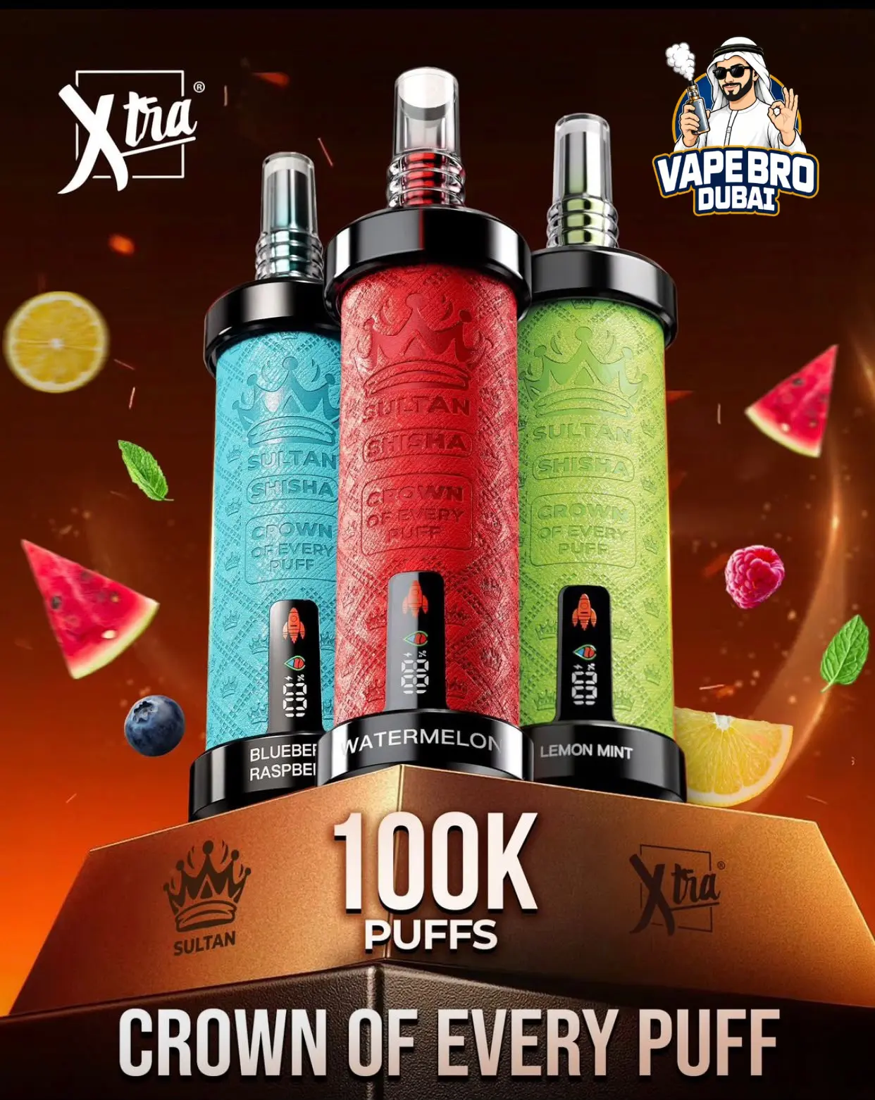 Sultan Xtra Shisha 100K Puffs disposable vape dubai