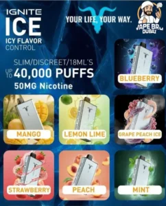 Ignite Ice 40,000 Puffs Disposable Vape - 50mg Nicotine 1 Ignite Ice 40000 Puffs 50mg Vape