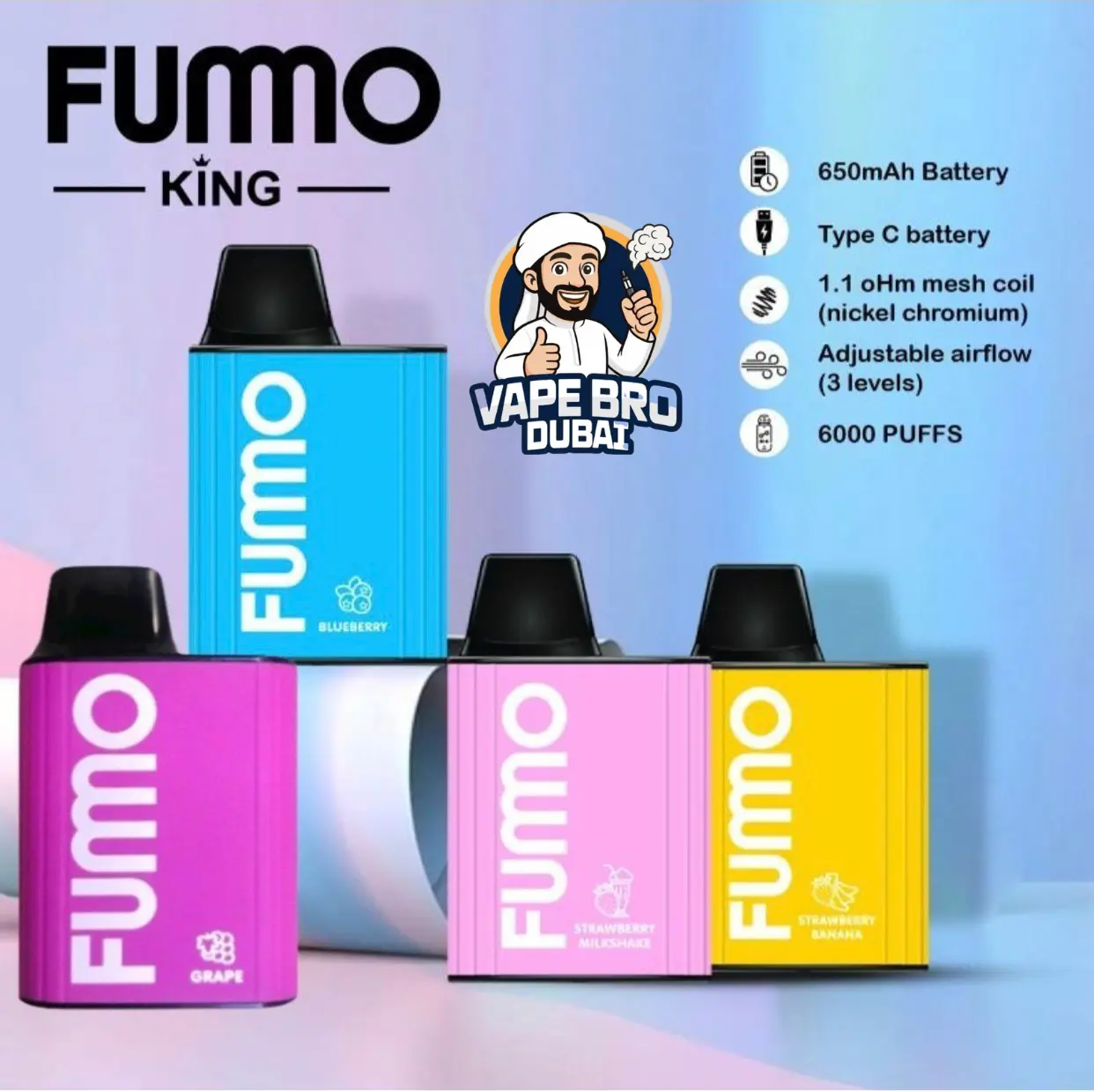 Untitled design (9) Fumo King 6000 Puffs vape with 650mAh battery