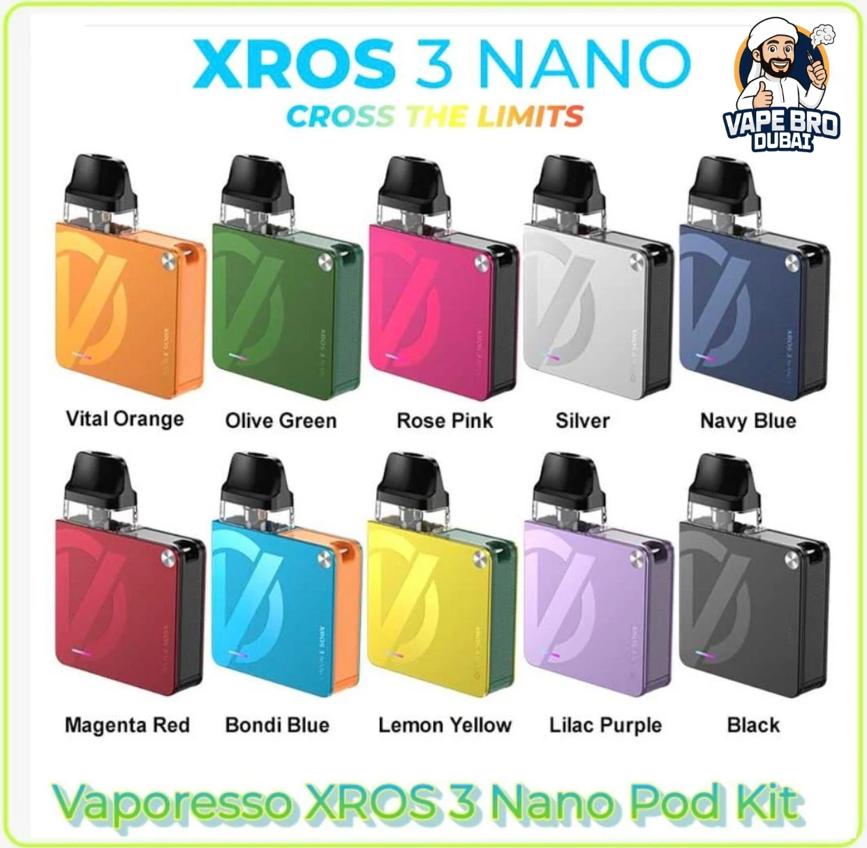 Buy Vaporesso XROS 3 Nano Pod Kit in Dubai | VapebroDubai 3 Vaporesso XROS 3 Nano Pod Kit