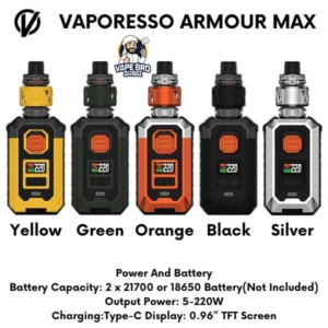 Top 10 Best Pod Systems in Dubai 2026 11 Vaporesso Armour Max 220W Pod Mod