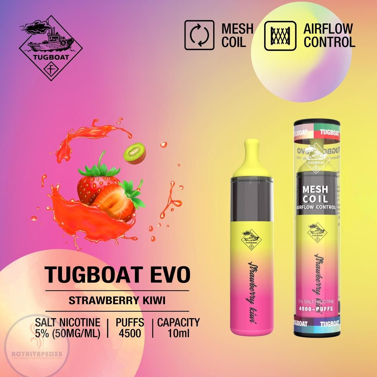 Tugboat EVO 4500 Puffs 50mg Disposable Vape UAE Tugboat EVO 4500 Puffs 50mg