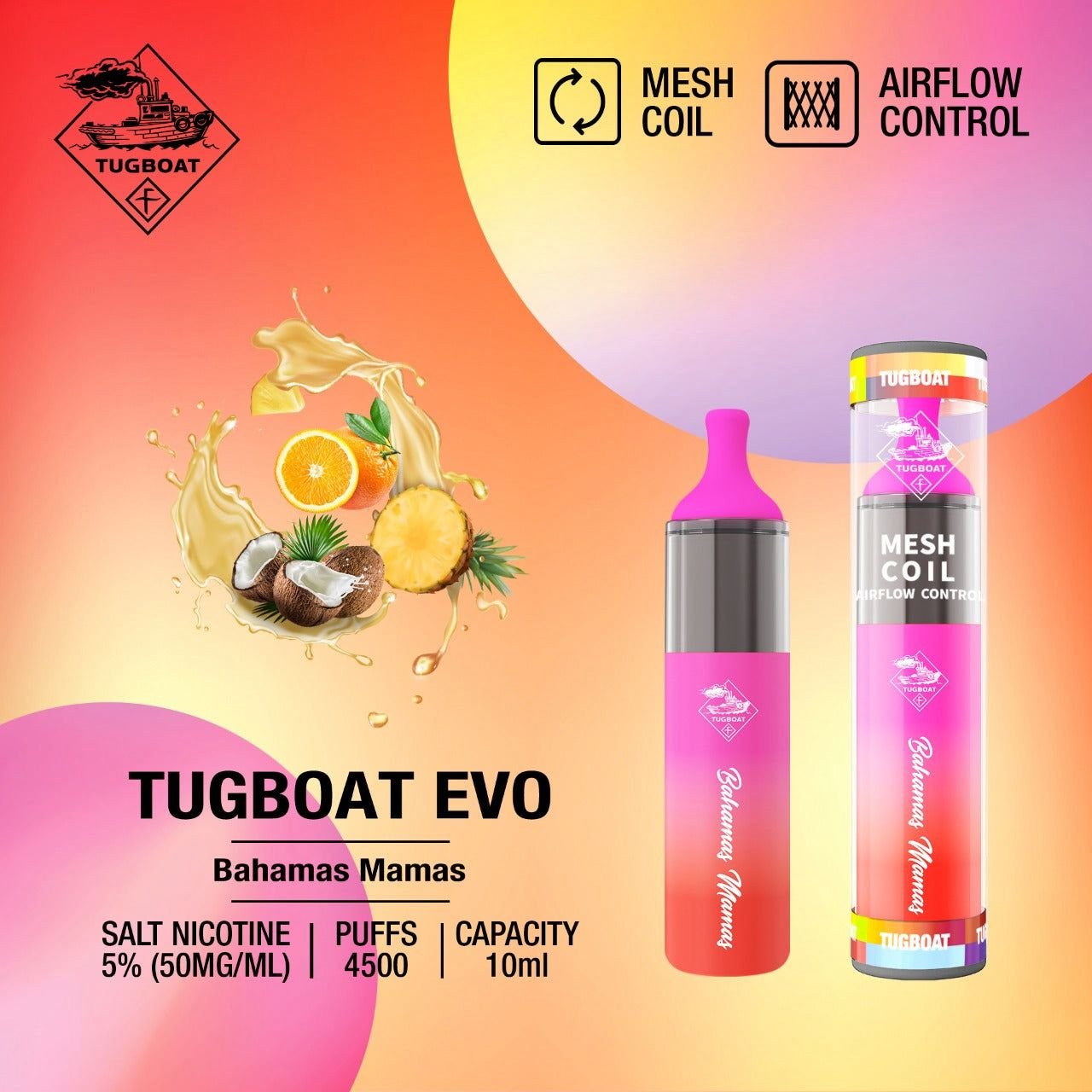 Tugboat EVO 4500 Puffs 50mg Disposable Vape UAE Tugboat EVO 4500 Puffs 50mg