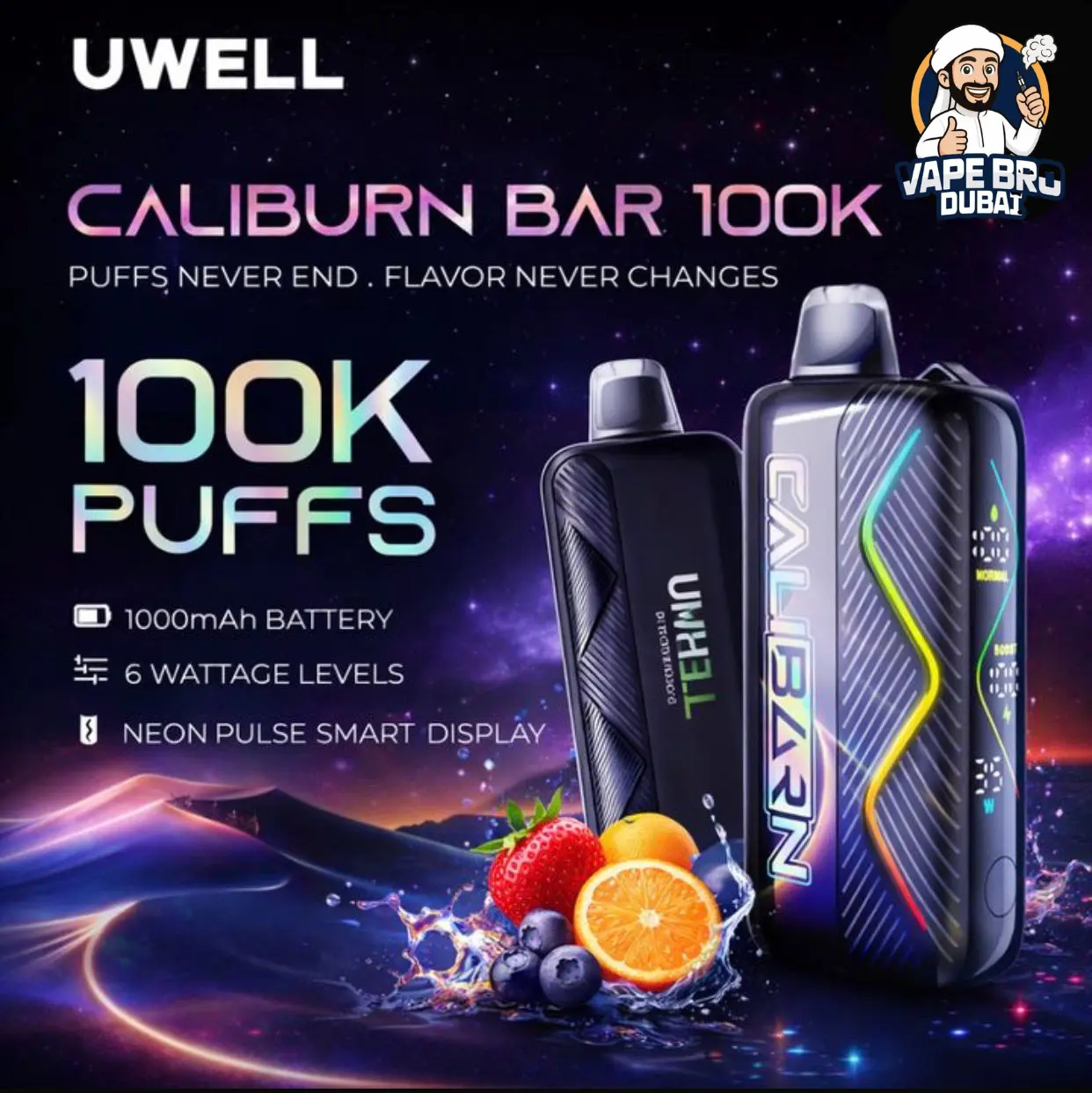 Uwell Caliburn Bar 100000 Puffs 20mg Disposable Vape in UAE 2 Uwell Caliburn Bar 100000 Puffs 20mg