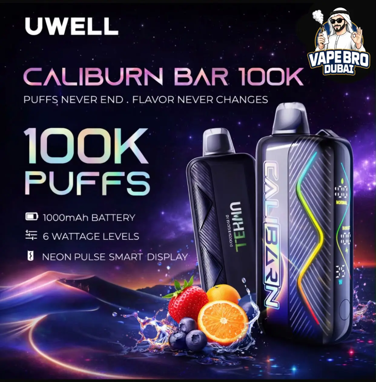 Uwell Caliburn Bar 100000 Puffs 20mg in dubai