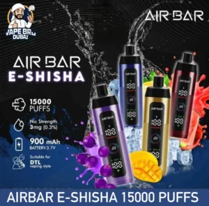 AIRBAR E SHISHA 15000 puffs 3mg NICOTINE DISPOSABLE VAPE IN UAE