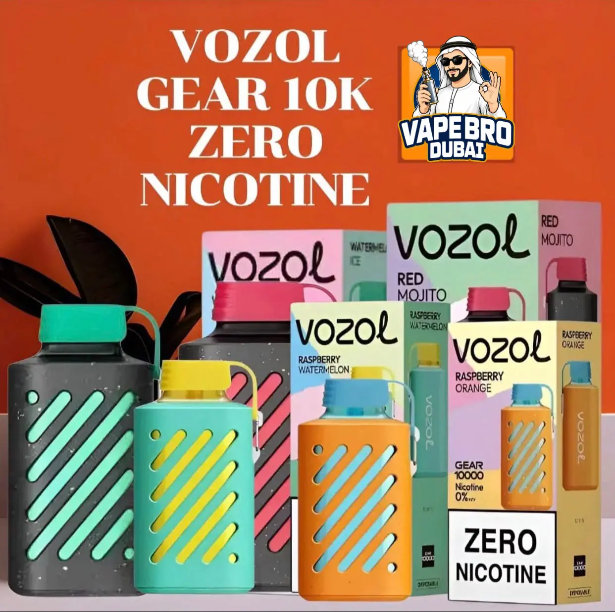 Vozol Gear 10000 Puffs Zero Nicotine Vape in Dubai