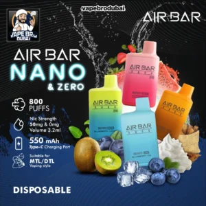 Air Bar Nano 800 Puffs Zero Nicotine Disposable Vape in UAE 1 Air Bar Nano 800 Puffs Zero Nicotine Disposable Vape in UAE