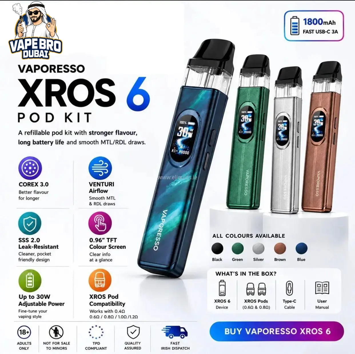Vaporesso XROS 6 Pod Kit 30W in dubai