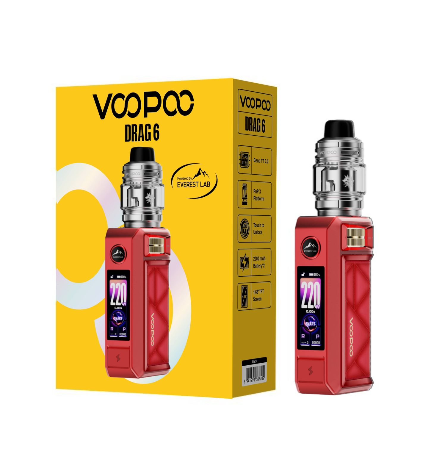 VOOPOO Drag 6 Vape Kit 220W Dubai | 4400mAh Battery VOOPOO Drag 6 Vape Kit 220W
