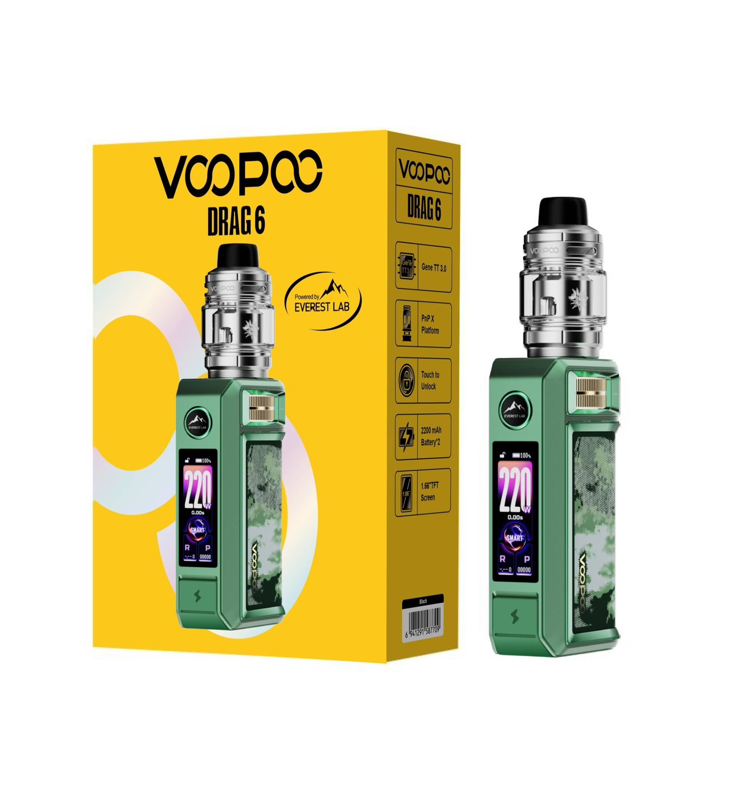 VOOPOO Drag 6 Vape Kit 220W Dubai | 4400mAh Battery VOOPOO Drag 6 Vape Kit 220W