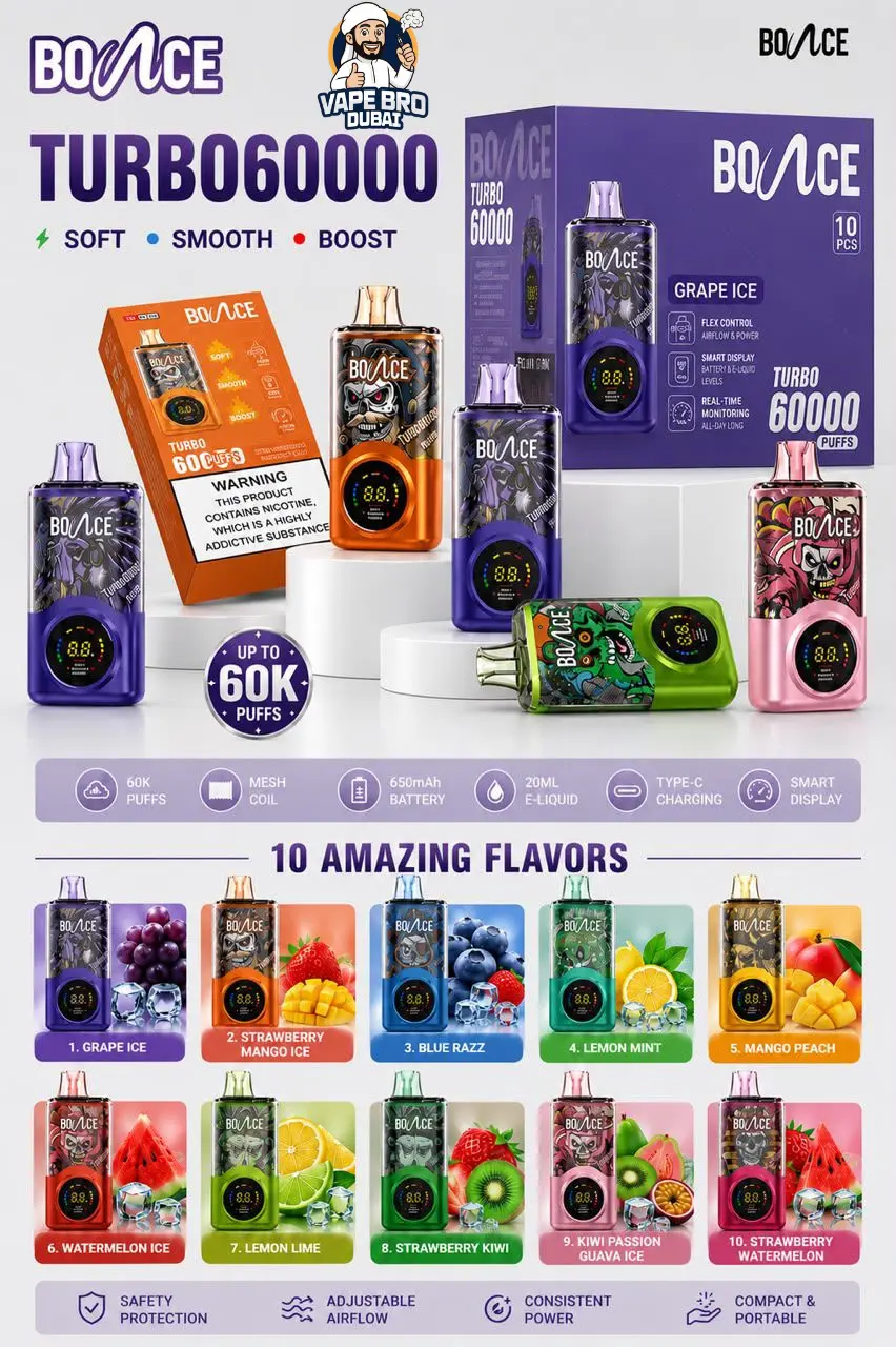 Bounce Turbo 60000 Puffs 20mg Disposable Vape Dubai