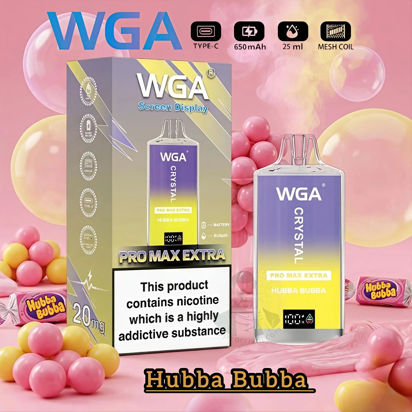 Buy WGA Crystal Pro Max Extra 15000 Puffs Disposable Vape Dubai WGA Crystal Pro Max Extra 15000 Puffs in dubai