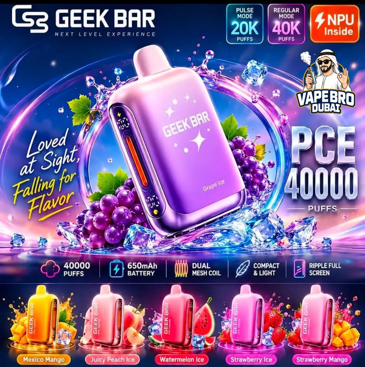 Geek Bar PCE 40000 Puffs Disposable Vape Dubai