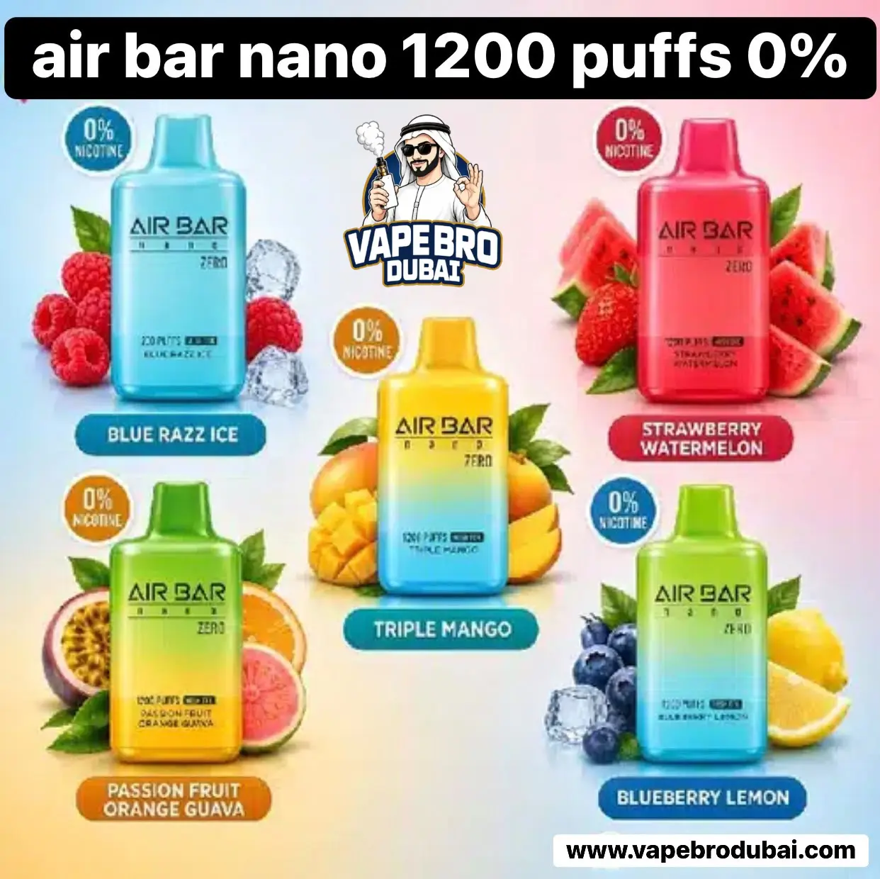  Air Bar Nano Zero 1200 Puffs in dubai