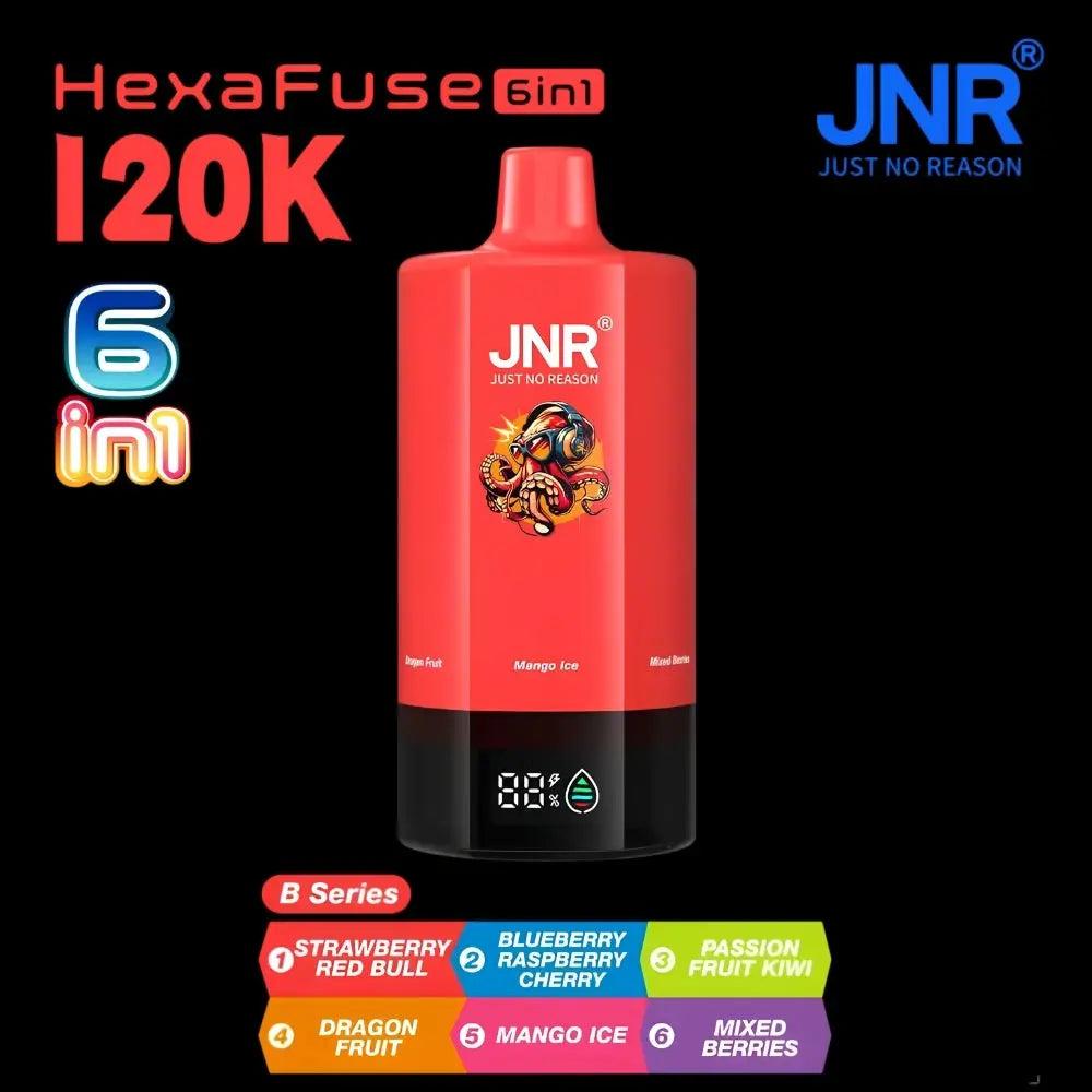 JNR HexaFuse 6 in 1 120K Puffs Buy in Dubai | VapeBroDubai JNR HexaFuse 6 in 1 120K Puffs vape in dubai