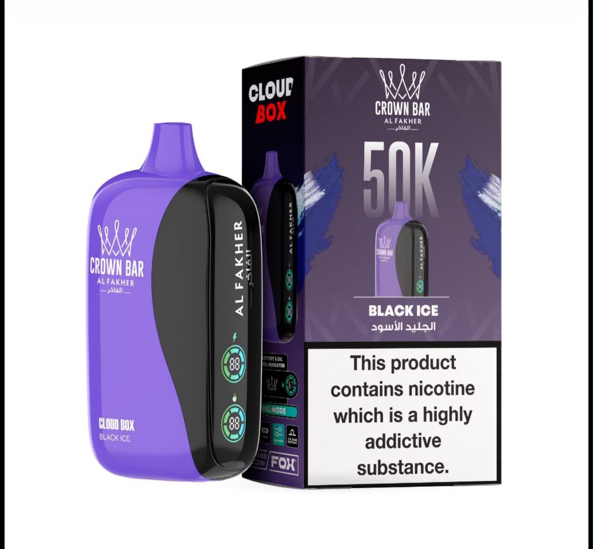 Buy Crown Bar Al Fakher 50000 Puffs Cloud Box Disposable Vape in dubai Crown Bar Al Fakher 50000 Puffs in dubai